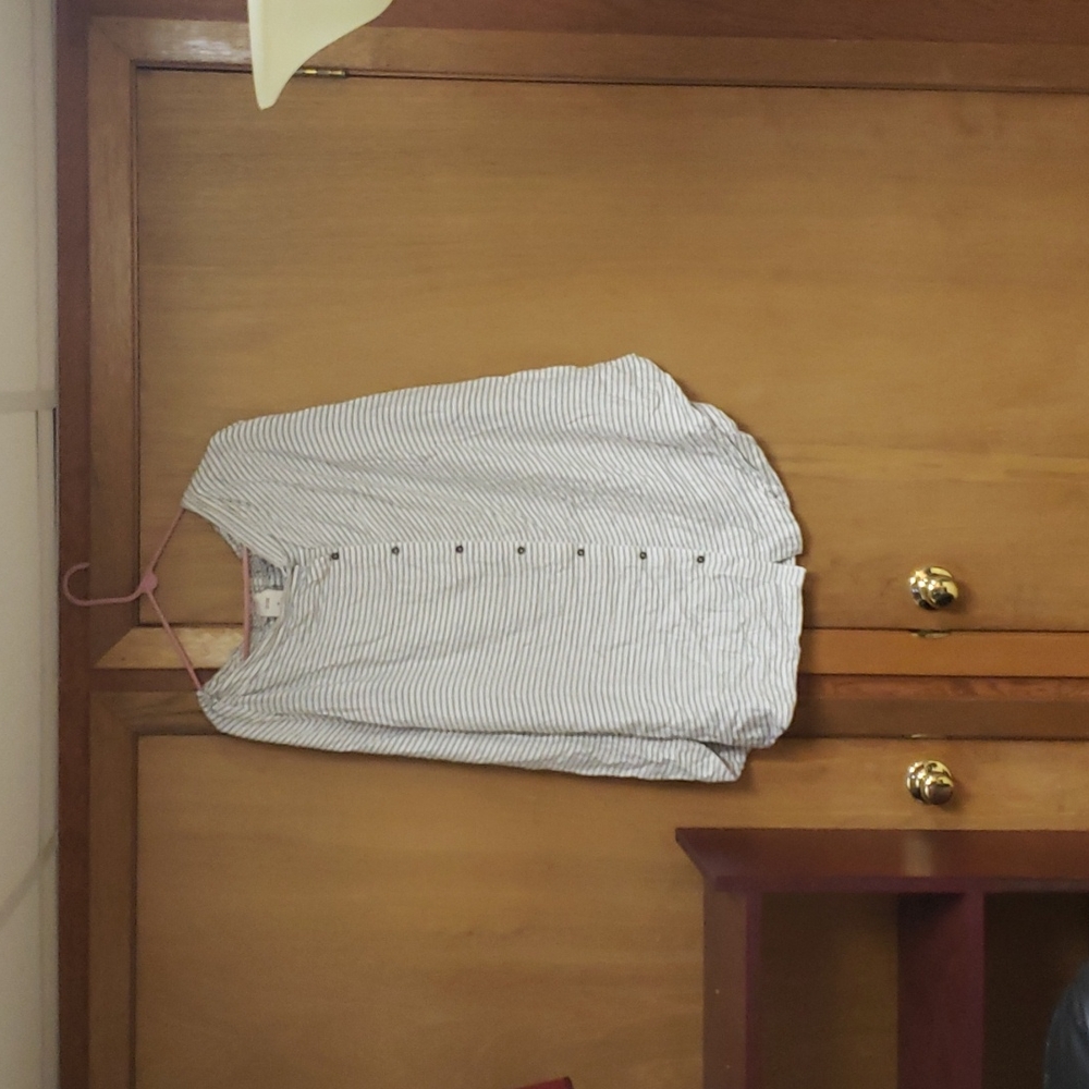 Merona M Button Down Striped Midi Skirt